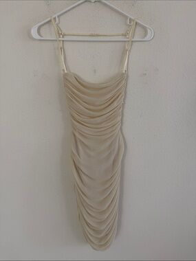 Tic Toc Ruched Mini Open Back Slip Cocktail Dress